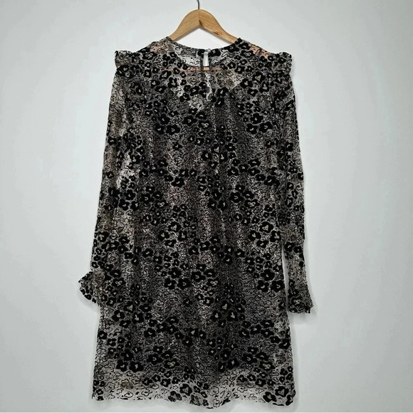 Opening Ceremony Glittered Flocked Corded Lace Mini Dress Size 4 - Picture 10 of 14